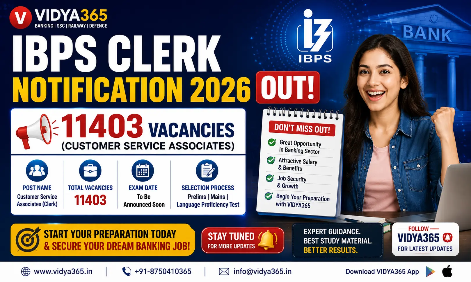 IBPS Clerk Notification 2026 for 11403 Vacancies Detailed Analysis Left Aligned