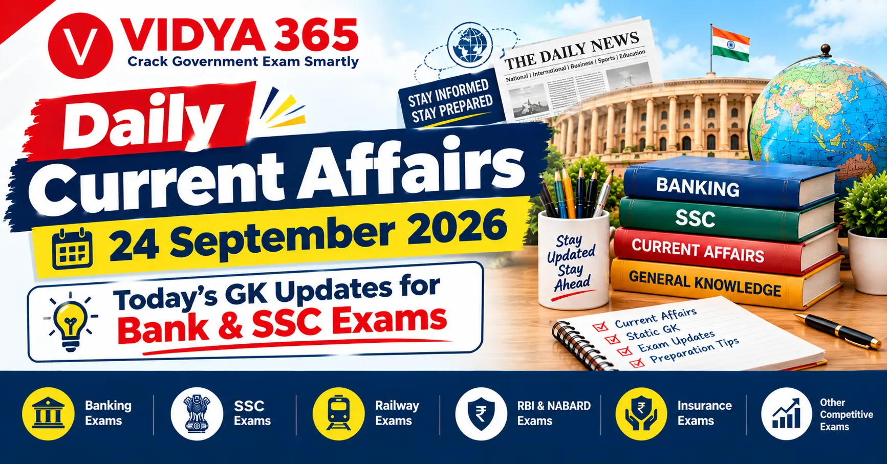 Daily Current Affairs 24 September 2026 GK Updates for Banking and SSC Exams