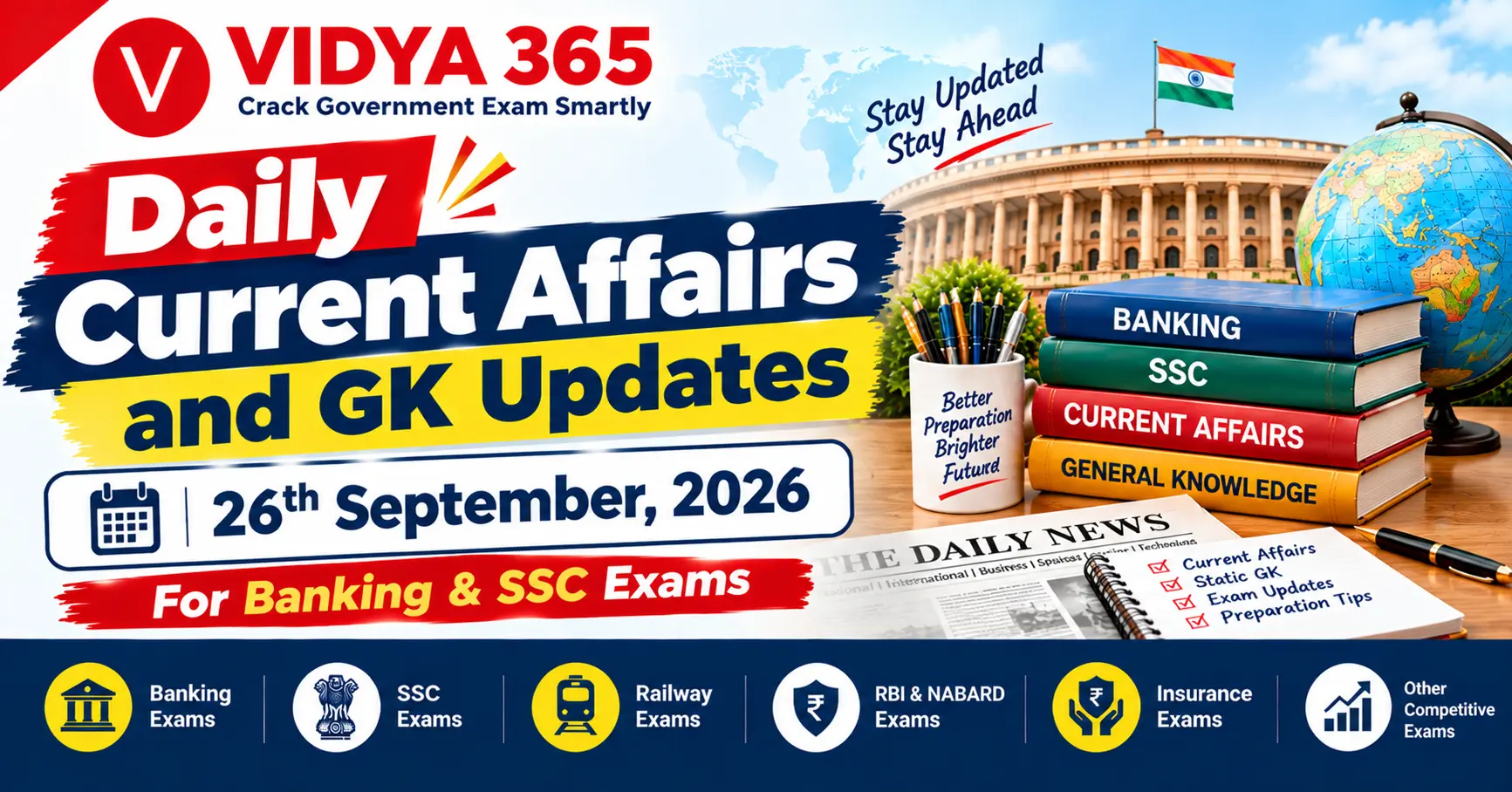 Daily Current Affairs 26 September 2026 GK Updates for Banking and SSC Exams