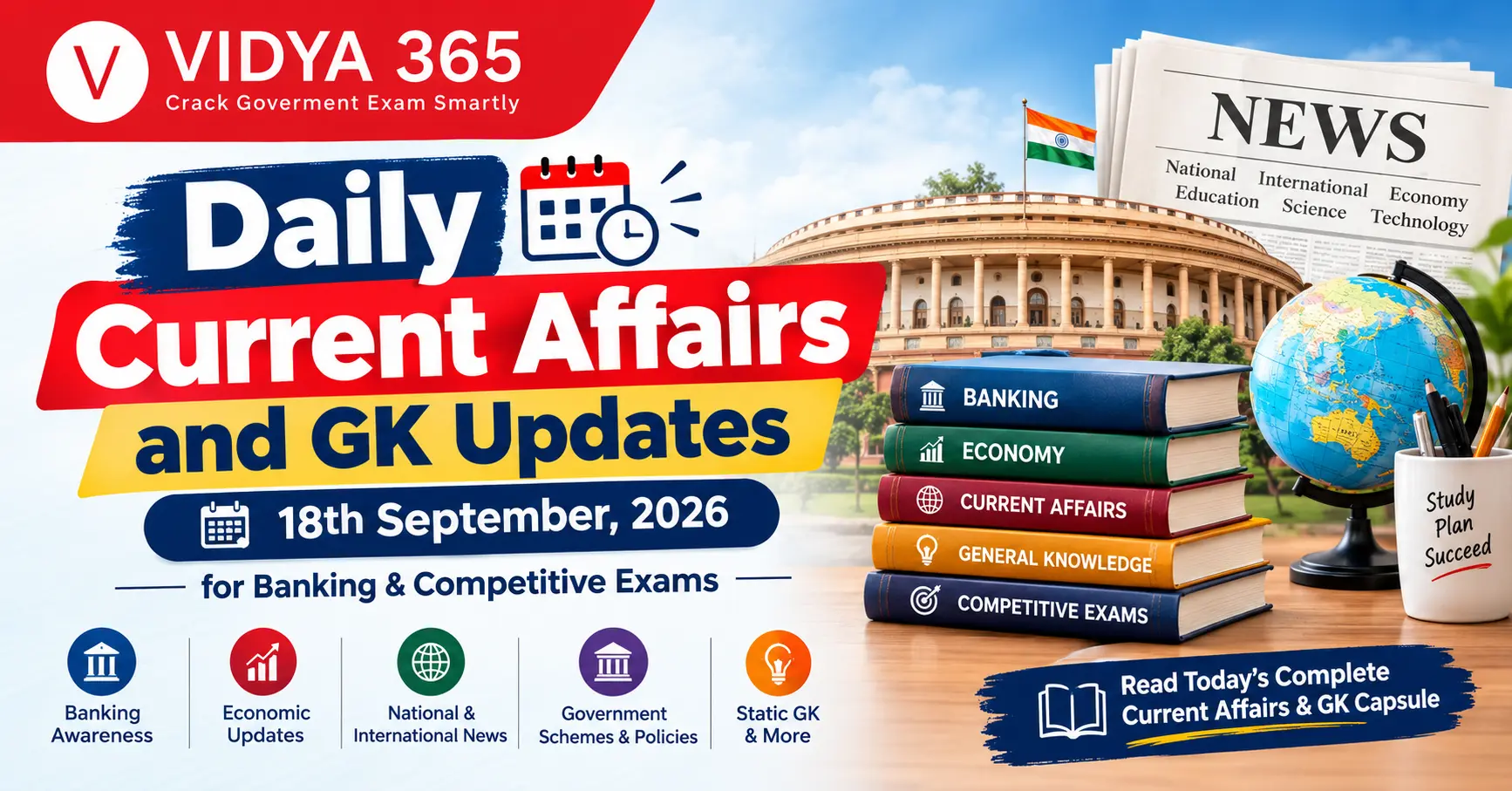 Daily Current Affairs and GK Updates 18th September 2026 by Vidya365