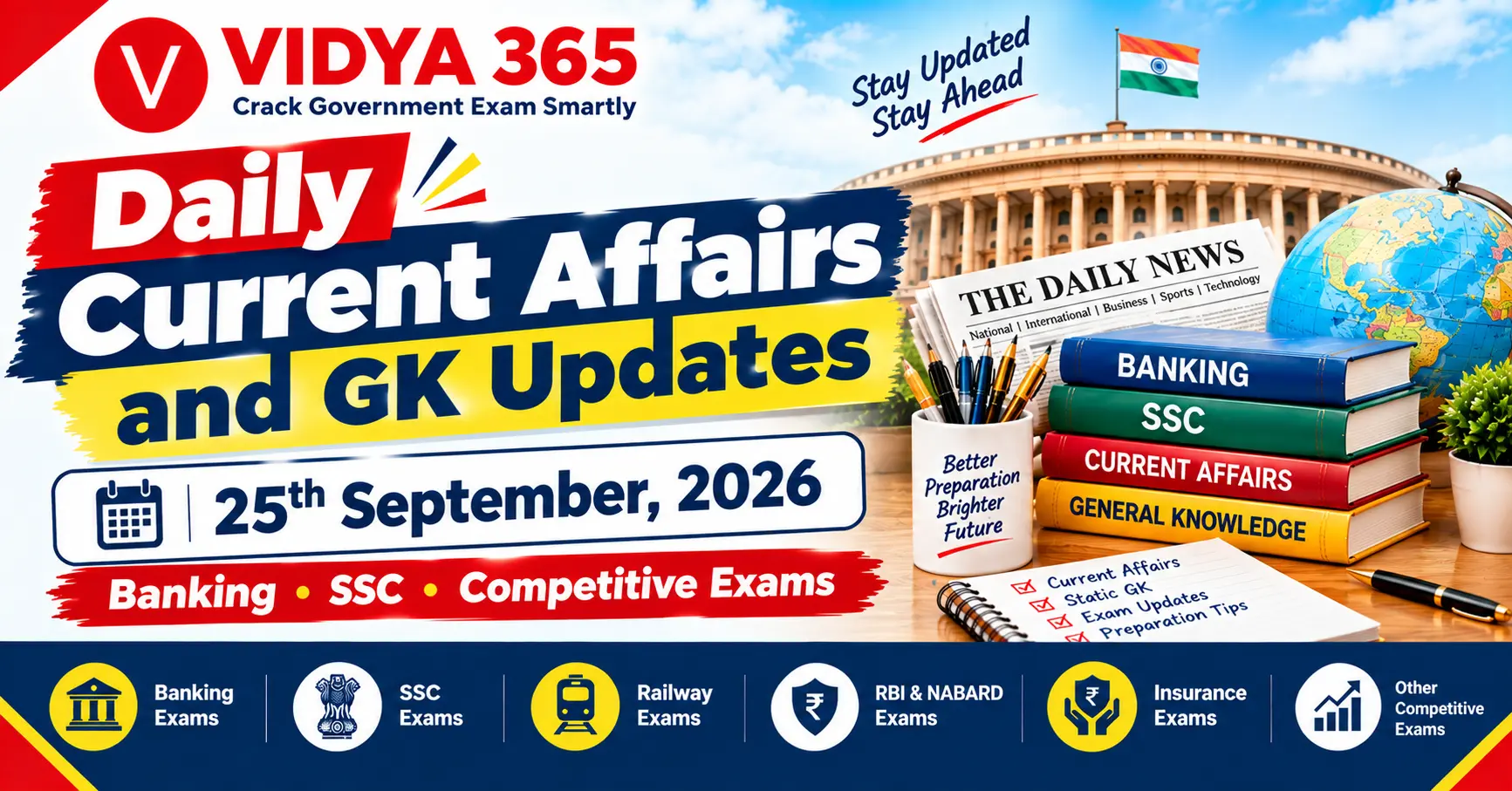 Daily Current Affairs 25 September 2026 GK Updates for Banking and SSC Exams
